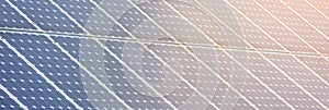 Close up of solar panels outside, alternative green energy, a renewable energy source