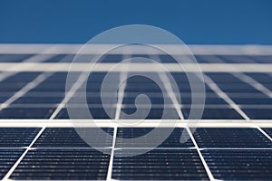 Close-up of solar power cells - environmentally friendly energy. Copy space for text