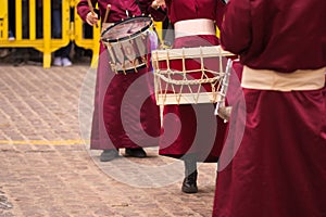 Close-up of some participants in a drumming