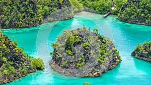 Close up of some Rock Island in Painemo, Raja Ampat, West Papua, Indonesia