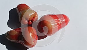 Close-up of some rose apples. Water apples. Bell fruit