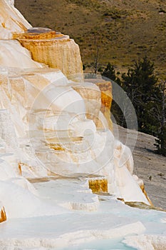 Close Up of some of the Thermal Water Terraces in Mammoth Hot Springs