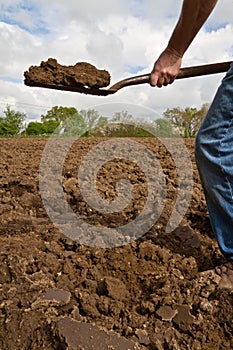 Close up of someone digging