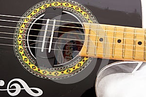 Close up Soundhole Acoustic Guitar