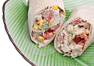 Close Up of Southwestern Chicken Salad Wrap