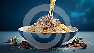 Close-up of Spaghetti Puttanesca