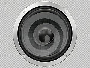 Close-up of speaker isolated on white background isolated on white background