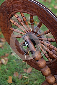 Close-up of a spinning wheel