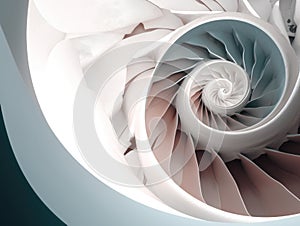 A close up of a spiral shaped object. AI generative image.