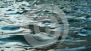 Close-up of splashing water in the river. Water background. Wavy river