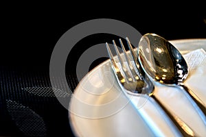 Close-up spoon and fork