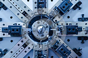 Close-up of Spring Coiling Machine