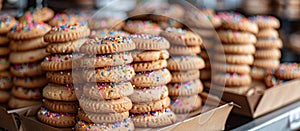 Close Up of Sprinkle-Filled Cookie Box