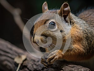 Close up of a squirrel on a branch