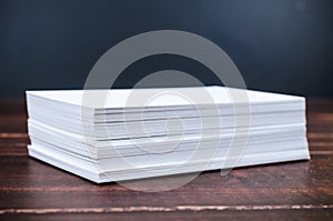 Close up stack of business nsme card