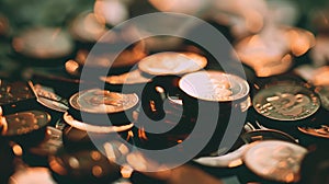 Close-up of a Stack of Copper Coins
