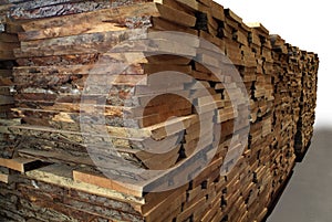 Texture of a stack of wooden planks