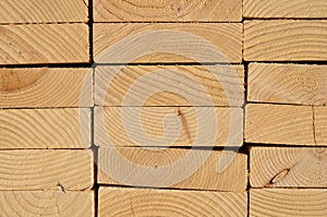 Close-up of Stacked Lumber