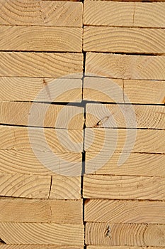 Close-up of Stacked Lumber