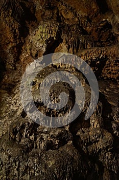 Close up of stalagmite in cave