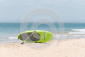 Close up of a stand up paddling