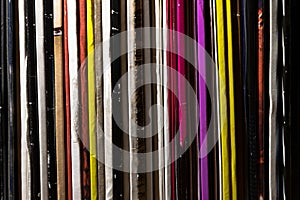 Close Up Standing Vinyl LP Records Colorful Background