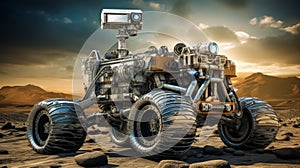 Close-up of state-of-the-art robot used for revolutionary research and exploration on the red planet