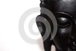 Close up of statue of buddha white background,