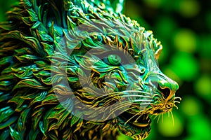 Close up of statue of cat. Generative AI