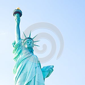 Close up Statue of Liberty National Monument in New York City