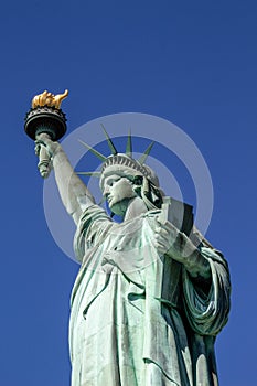 Close up of the statue of liberty, New York City