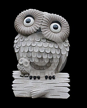 Close up Statue of white owl
