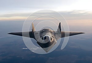 A close up of a Stealth Bomber in flight