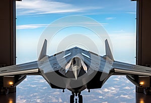 A close up of a Stealth Bomber in flight