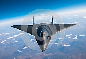 A close up of a Stealth Bomber in flight