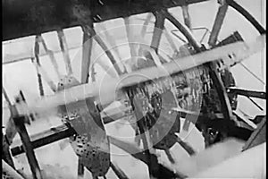 Close-up of steam boat traveling down river