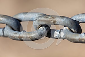 Close up of Steel Chain Links