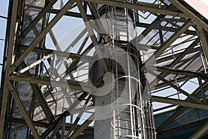 Close-up of steel energy tower