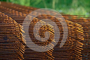 Close up Steel grating for construction in site work