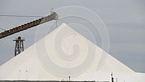 close up of a stockpile of salt at rio tinto's salt works at port hedland in wa