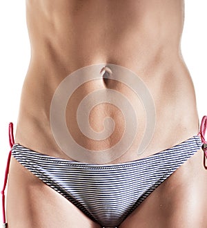 Close-up stomach of woman, closeup background