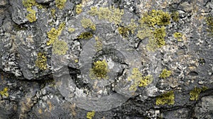 Close-up of a Stone Wall Covered in Lichen