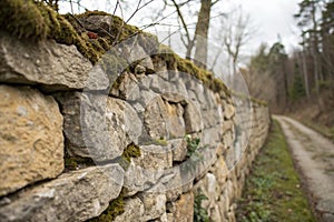Stone wall texture in close-up photo