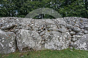 Close up of the stones that form one of the cairns at Balnuaran of Clava