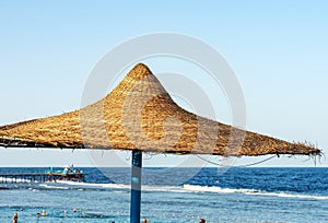 Close-up of a Straw Beach Umbrella - Red Sea Marsa Alam Egypt Africa