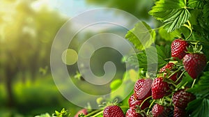 A close up of strawberries on a green leaf