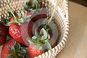 Close up strawberry basket
