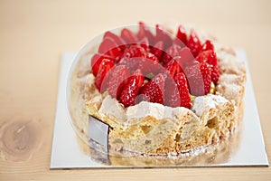 Close up of strawberry cake
