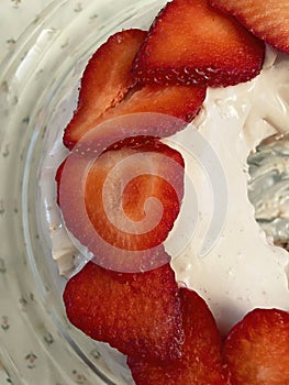 Close-up Strawberry Cake for Dessert Tonight