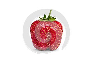 Close up of strawberry on white background